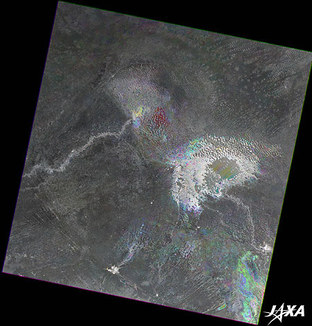 チャド湖周辺の衛星画像
